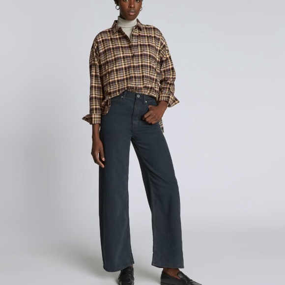 NWT EVERLANE The Boxy Flannel Button Down Shirt Small - Picture 13 of 13